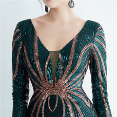 Sequin Feather Maxi Dress