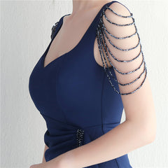 Beaded Fringe Split Maxi Dress