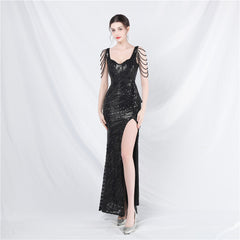 Sequin Split Maxi Dress