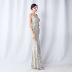 Sequined Side-Slit Maxi Dress