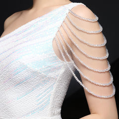 Sequined Rhinestone Evening Gown