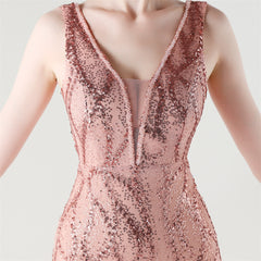 Backless Sequined Fishtail Maxi Dress