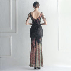 Sequined Fishtail Maxi Dress