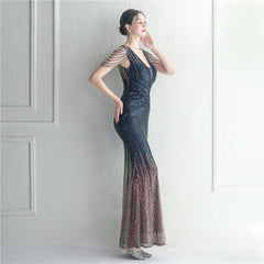 Sequined Fishtail Maxi Dress