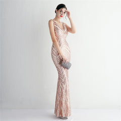 Sequin Fishtail Maxi Dress