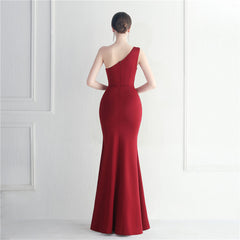 Ruffled One-Shoulder Maxi Dress