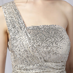 Sequined Asymmetric Sheath Dress