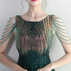 Sequined Fishtail Maxi Dress