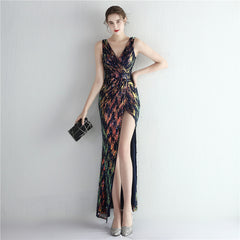 Sequined Split Maxi Dress