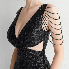 Sequined Fishtail Maxi Dress