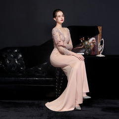 Elegant Lace Diamond Fishtail Dress