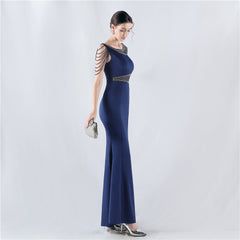 Embroidered Sheer Mesh Maxi Dress