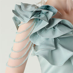 One-Shoulder Beaded Maxi Dress