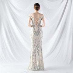 Off-Shoulder Corset Maxi Dress