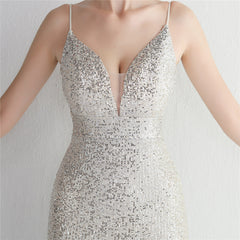 Sequin Beaded Fishtail Maxi Dress