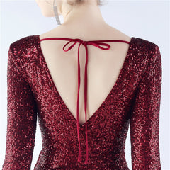 Backless Feathered Sequined Beaded Bodycon Dress