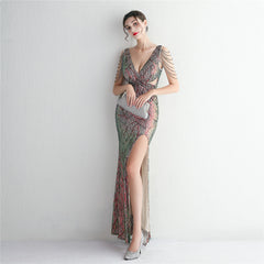 Sequined Fishtail Maxi Dress