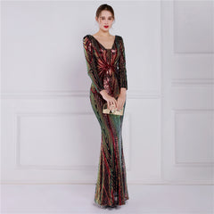 Sequin Fishtail Maxi Dress