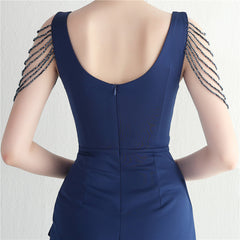 Beaded Fringe Split Maxi Dress