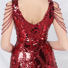 Sequined V-Neck Bodycon Dress