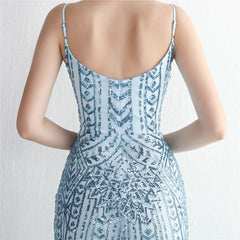 Sequined Fringed Fishtail Maxi Dress