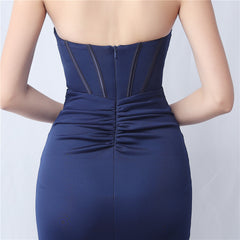 Strapless Boned Split Maxi Dress