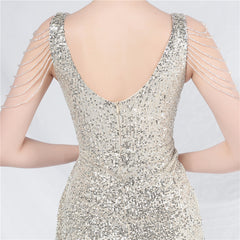 Sequined V-Neck Bodycon Dress