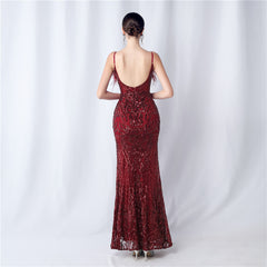 Sequined Split Maxi Dress