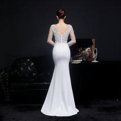 Elegant Lace Diamond Fishtail Dress