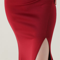 One-Shoulder 3D Floral Maxi Dress