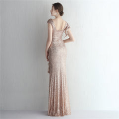 Sequined Split Fishtail Maxi Dress