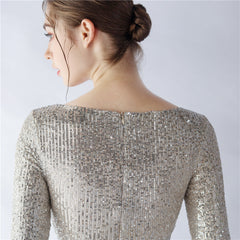 Ostrich Feather Sequin Maxi Dress