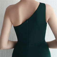 One-Shoulder Asymmetric Split Maxi Dress