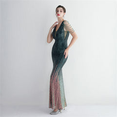 Ombre Sequin Maxi Dress