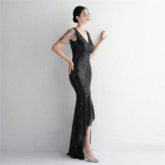 Sequin Fringe Maxi Dress