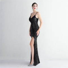 Sequined Fishtail Maxi Dress