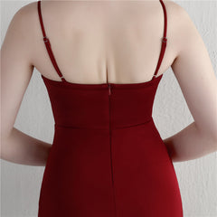 V-Neck Split Fishtail Maxi Dress