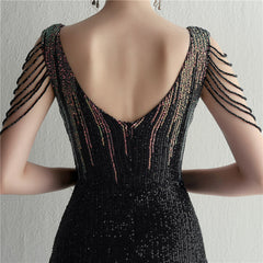 Sequined Fishtail Maxi Dress