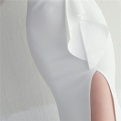 Ruffled One-Shoulder Maxi Dress