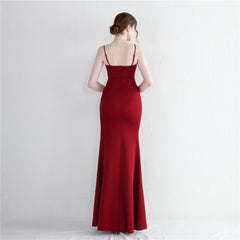 V-Neck Split Fishtail Maxi Dress