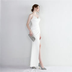 V-Neck Split Fishtail Maxi Dress