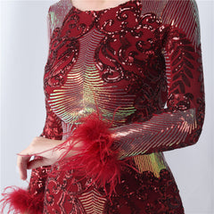 Sequin Long-Sleeve Bodycon Dress