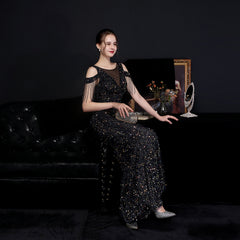 Sequin Fishtail Maxi Dress