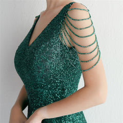 Sequined Fringe Fishtail Maxi Dress