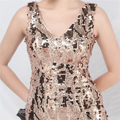 Sequined V-Neck Maxi Dress