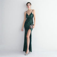 Sequined Fishtail Maxi Dress