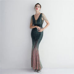 Ombre Sequin Maxi Dress
