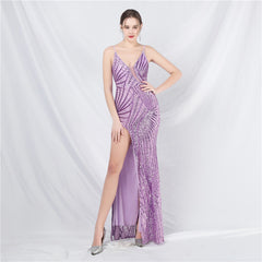 Sequined Split Maxi Dress
