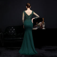 Elegant Lace Diamond Fishtail Dress