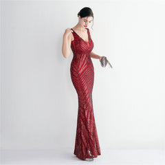 Sequin Fishtail Maxi Dress